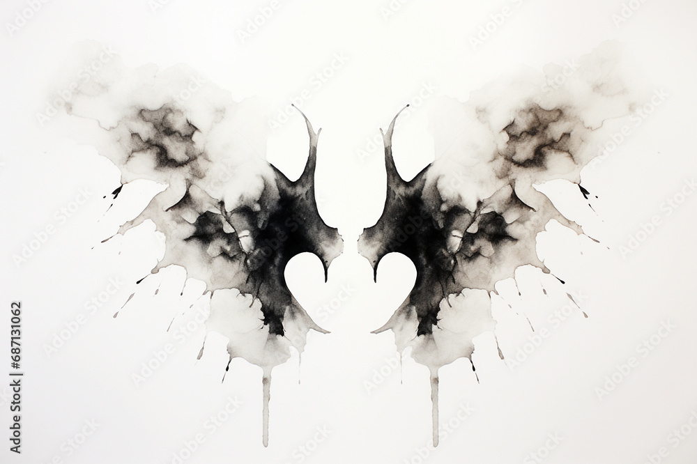 Rorschach inkblot test illustration, projective psychological test ...
