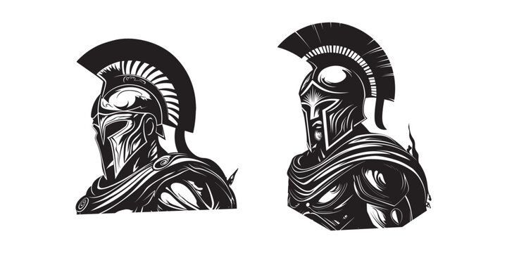 black and white portrait of a spartan