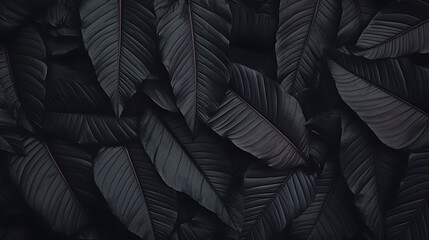 Background from autumn leaves closeup. Black background.