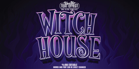 Wall Mural - witch house editable text effect, customizable magical and sorceress 3d font style