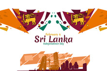 February 4, Independence Day Of Sri Lanka Vector Illustration. Suitable For Greeting Card, Poster And Banner.
