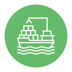 Wall Mural - Cargo Ship Icon