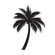 Palm tree silhouette icon illustration black on white background