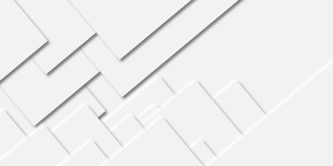 Abstract grey line with square shape geometry vector background with soft shadow on neutral light grey textured background.3d architecture pattern design. Template for branding business ..