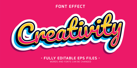 Wall Mural - editable sticker text effect cartoon font style
