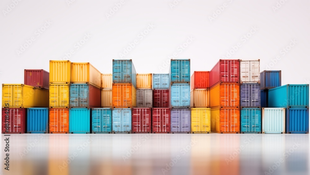 Large Group of Colorful Shipping Containers, a Vibrant Display of ...