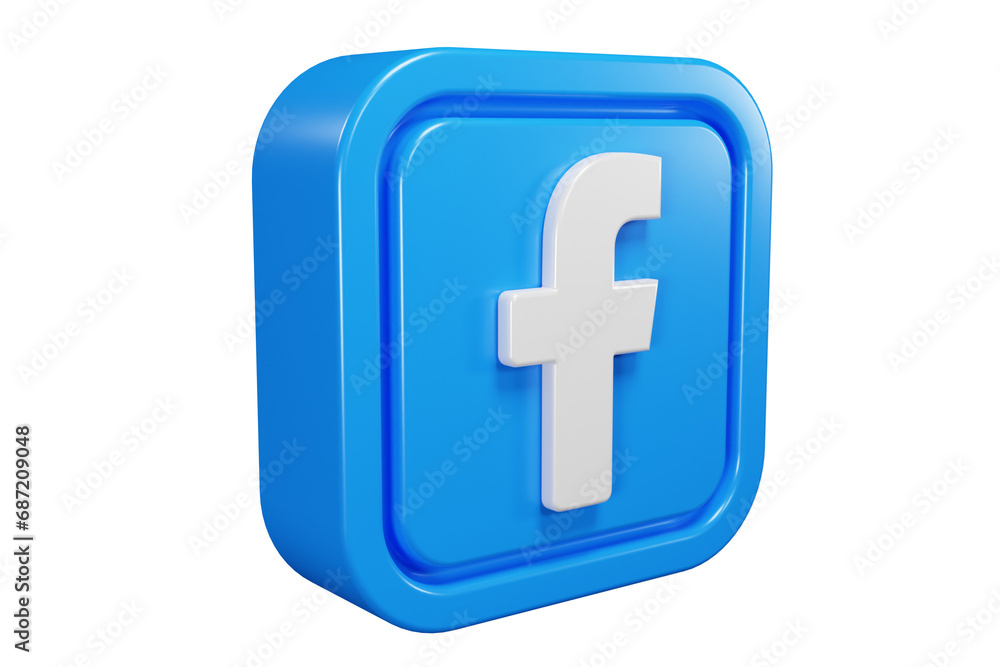 Facebook Social media icon 3d rendered PNG file with transparent ...