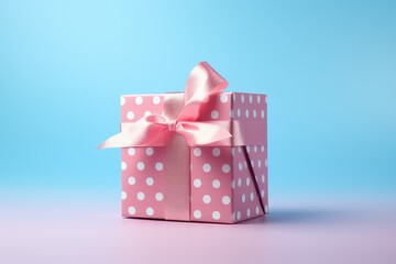 Wall Mural - A pink gift box with a pink bow