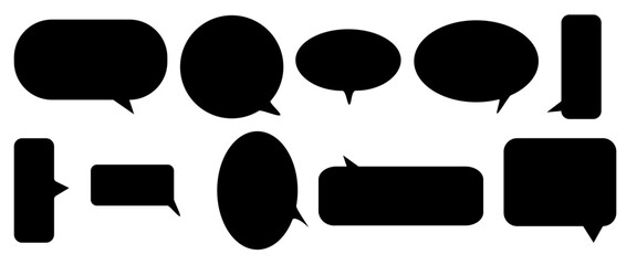 Wall Mural - chat talk bubble speech icon vector set. blank bubbles design elements isolated on transparent backg