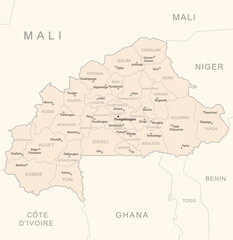  Burkina Faso - detailed map with administrative divisions country.
