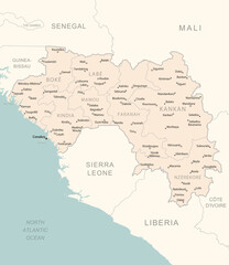 Guinea - detailed map with administrative divisions country.