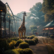 square of giraffe in the zoo