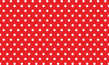 Abstract White Polka Dot Pattern Art With Red Background.