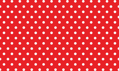 Poster - abstract white polka dot pattern art with red background.