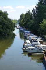 Canvas Print - Hafen an der Maaraue bei Wiesbaden