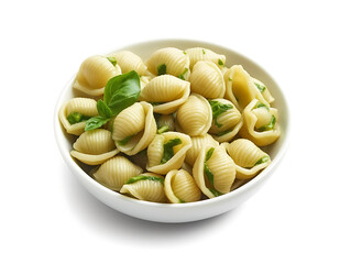 Orecchiette asagne di verdure on white background