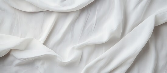 Poster - Textured white fabric made from organic materials including cotton and linen Copy space image Place for adding text or design