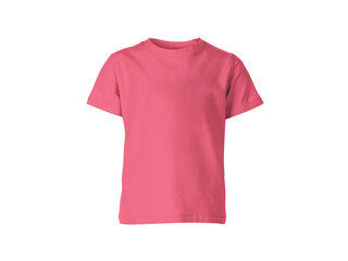 Wall Mural - coral silk pink colour blank fashion tee front mockup template