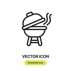 Aufkleber - Bbq icon vector. Linear-style sign for mobile concept and web design. Bbq symbol illustration. Pixel vector graphics - Vector.	