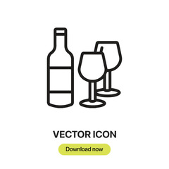 Aufkleber - Wine icon vector. Linear-style sign for mobile concept and web design. Wine symbol illustration. Pixel vector graphics - Vector.	