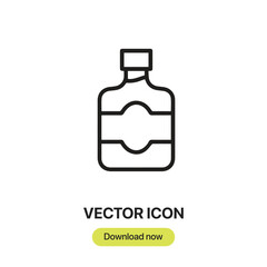 Aufkleber - Whisky icon vector. Linear-style sign for mobile concept and web design. Whisky symbol illustration. Pixel vector graphics - Vector.	
