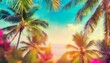 summer colorful theme with palm trees background as texture frame image background