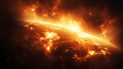 Poster - explosion of the sun, solar storm