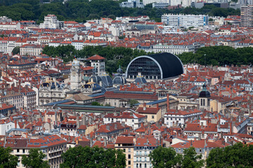 Wall Mural - Aerial view of the Lyon City Hall