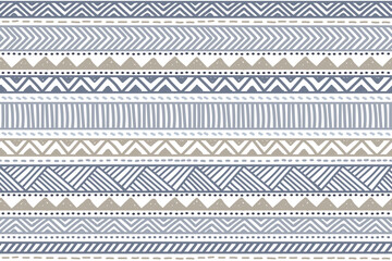 Wall Mural - Ethnic vector seamless pattern. Tribal geometric background, boho motif, maya, aztec ornament illustration. rug textile print texture