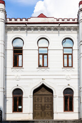 Poster - travel to Georgia - facade of Batumi Synagogue in Batumi city on sunny autumn day