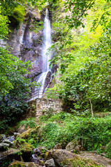Wall Mural - travel to georgia - makhuntseti waterfall in adjara on autumn day