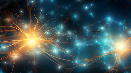 Aufkleber - Illuminated Neural Synapses Background