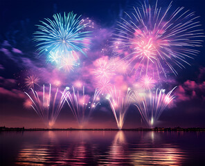 Wall Mural - fireworks in the sky ai generative