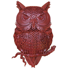 Wall Mural - Owl Decoration Ornament isolated 3D render Ilustration