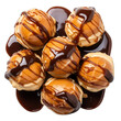 Profiteroles from a Top View Isolated on Transparent or White Background, PNG