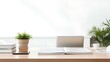 © yj - a neatly and efficiently organized businessman's desk. generative AI