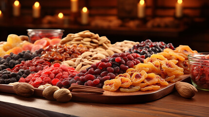 Wall Mural - dried fruits and nuts