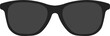 Isolated pictogram icon of black sunglasses, with dark lens and black frame