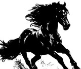 Fototapeta Konie - silhouette of a horse