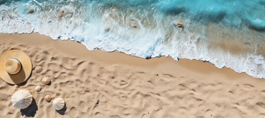Canvas Print - Tropical sandy beach. Generative AI technology.