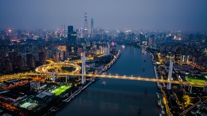 Wall Mural - Aerial photography of Shanghai city scenery