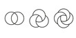 Venn diagram line circles chart infographic. Vector icon on line style. Editable stroke. EPS 10