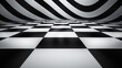 Black and white chess board style floor background