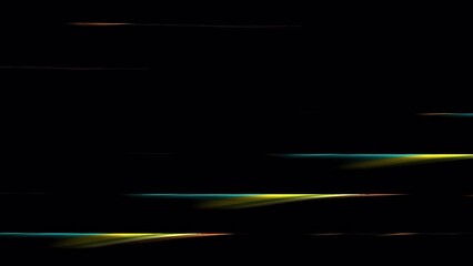Wall Mural - abstract glowing line flowing from side on black background. loop able animation