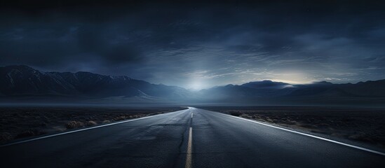 Wall Mural - Deserted highway after dark.