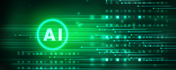 2d illustration Artificial Intelligence (AI) concept

