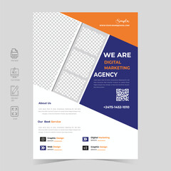 Wall Mural - 
 Brochure flyer design template vector, Leaflet, presentation book cover templates, layout in A4 size