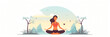 Santé et bien-être (yoga, méditation, fitness), vector, flat design, illustration et background.