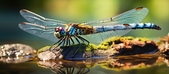 Sticker - Dragonflies are a sign of environmental health when they perch on walls and buckets near fish ponds.