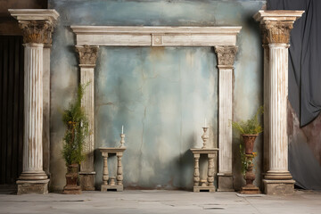 Ancient Greek studio prop backdrop